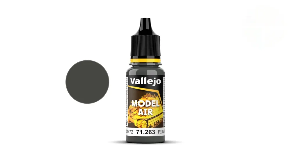Lahvička akrylové barvy Vallejo Model Air 71263 zelená RLM 72, 18 ml