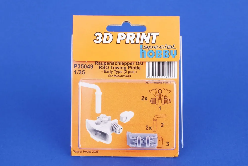 3D tištěná sada CMK P35049 – tažný závěs RSO rané provedení 1/35, 2 ks