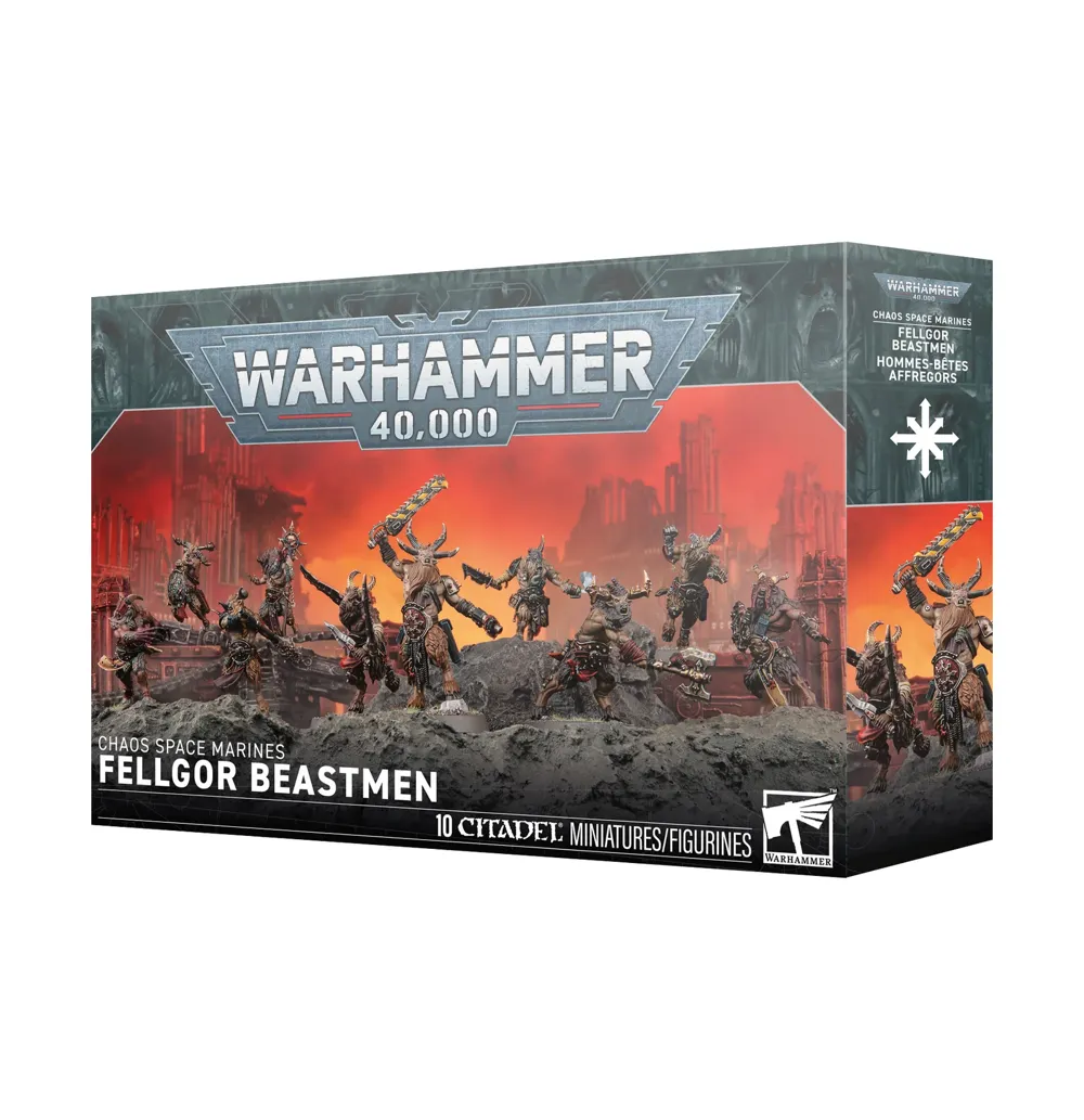 Krabice sady Games Workshop Warhammer 40,000 Chaos Space Marines: Fellgor Beastmen, 10 figurek 1:56