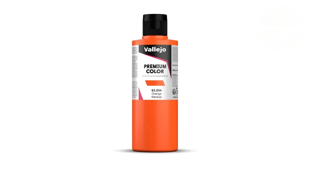 Lahvička barvy Vallejo Premium Color 63004 oranžová krycí 200 ml
