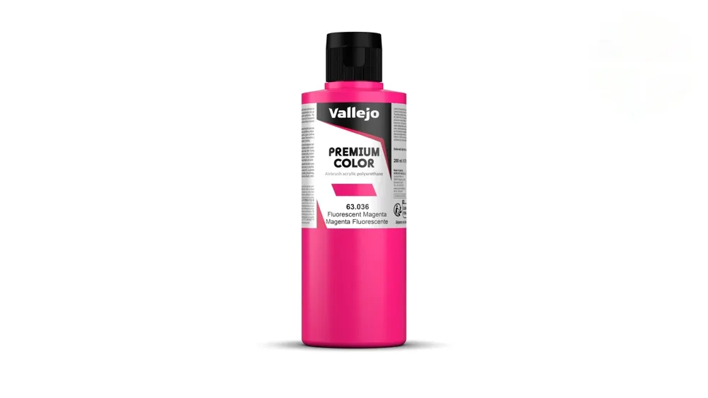 Lahvička barvy Vallejo Premium Color 63036 fluorescenční magenta 200 ml