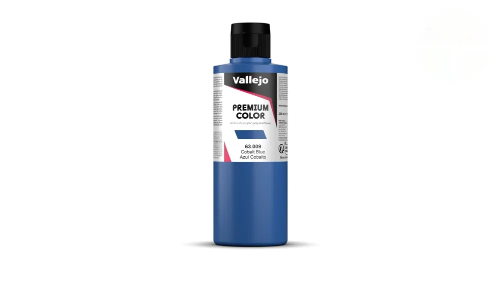 Lahvička akrylově-polyuretanové barvy Vallejo Premium Color 63009 Cobalt Blue Opaque 200 ml