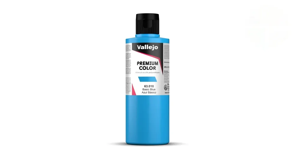 Lahvička barvy Vallejo Premium Color 63010 základní modrá krycí, 200 ml