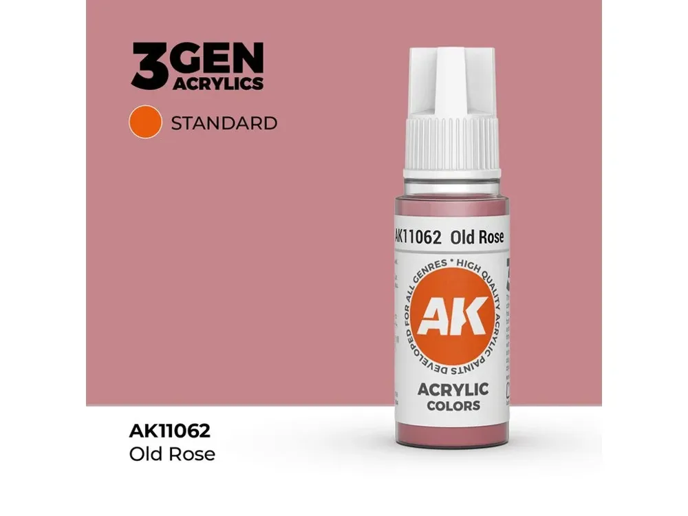 Lahvička akrylové barvy AK Acrylics 3GEN AK11062 starorůžová Old Rose 17 ml