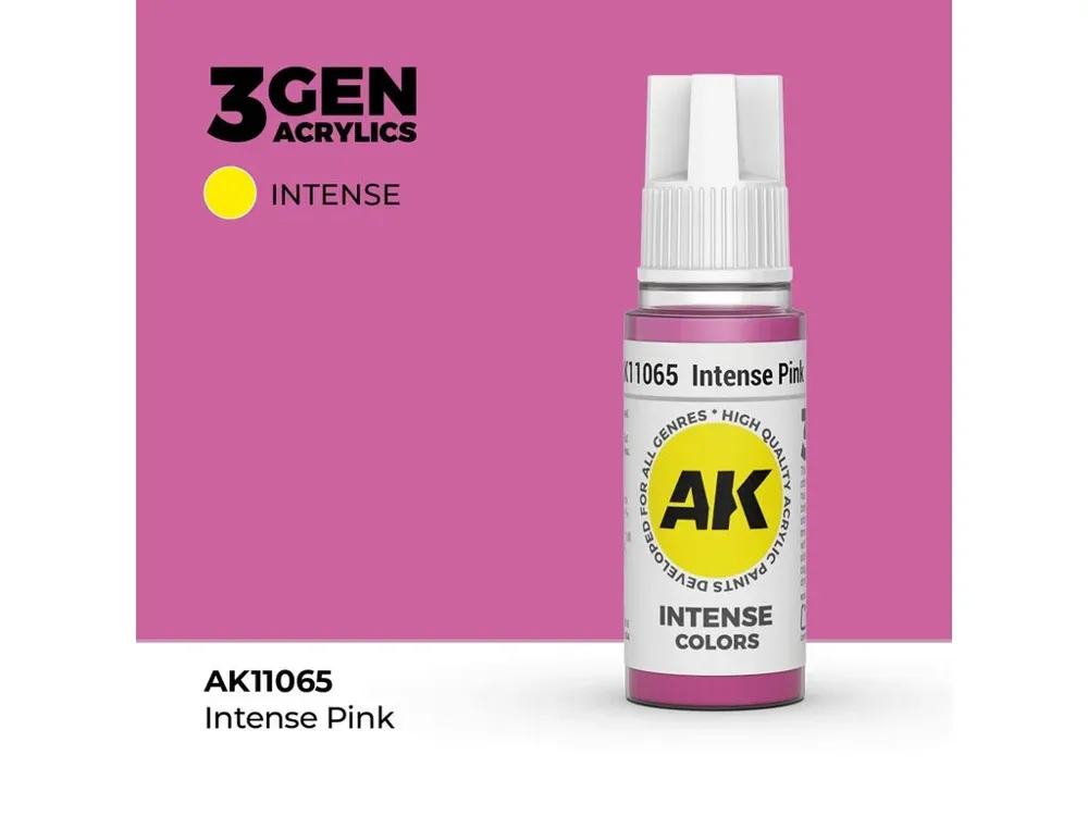 Lahvička akrylové barvy AK Acrylics 3GEN AK11065 intenzivní růžová 17 ml