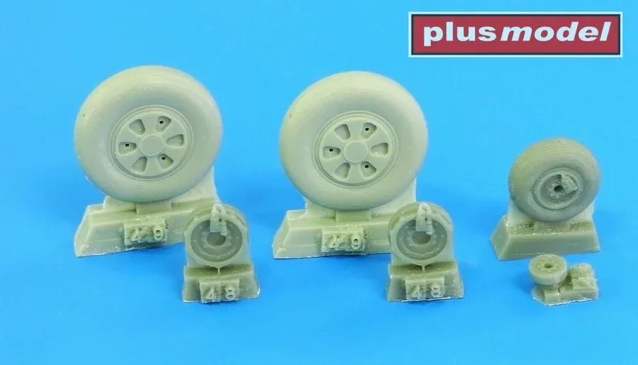 Resinová kola Plus Model AL4100 pro MiG-21 raná verze v měřítku 1/48 s maskovací šablonou