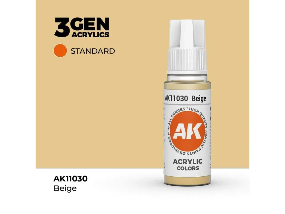 Lahvička akrylové barvy AK Interactive 3GEN AK11030 béžová 17 ml
