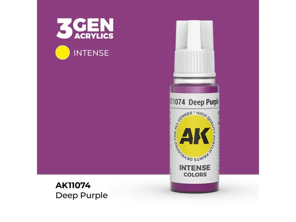Lahvička akrylové barvy AK Acrylics 3GEN AK11074 tmavá purpurová 17 ml