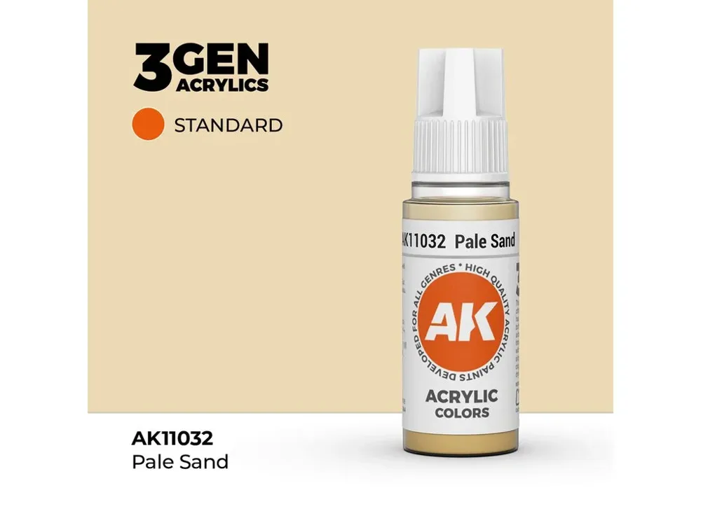 Kapátková lahvička akrylové barvy AK Interactive 3GEN AK11032 světlá písková Pale Sand 17 ml