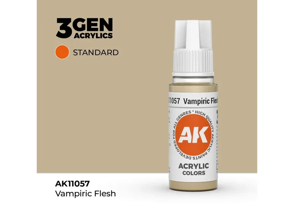 Lahvička akrylové barvy AK Acrylics 3GEN AK11057 upírská pleť 17 ml
