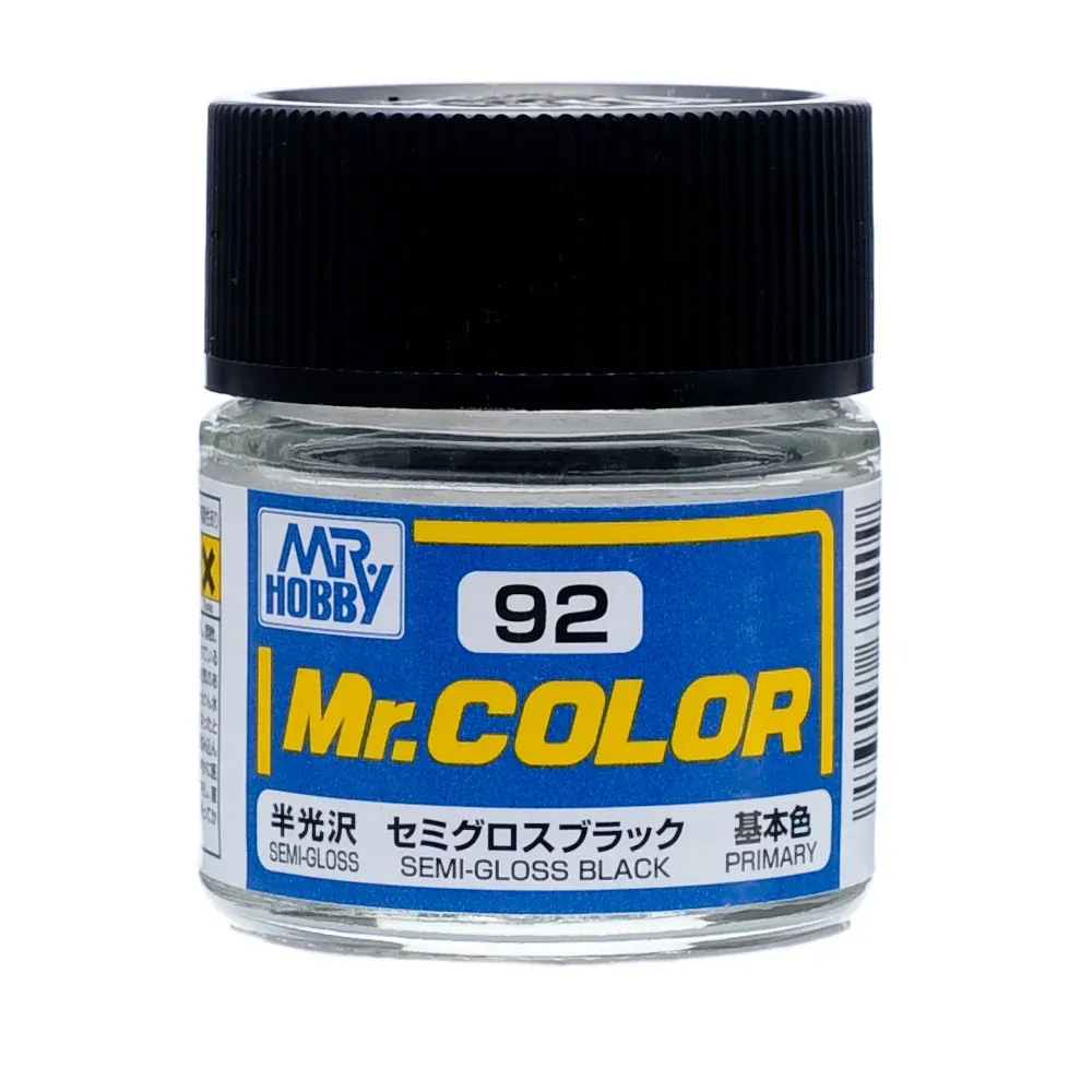 Lahvička barvy Gunze Mr. Color C092 pololesklá černá 10 ml