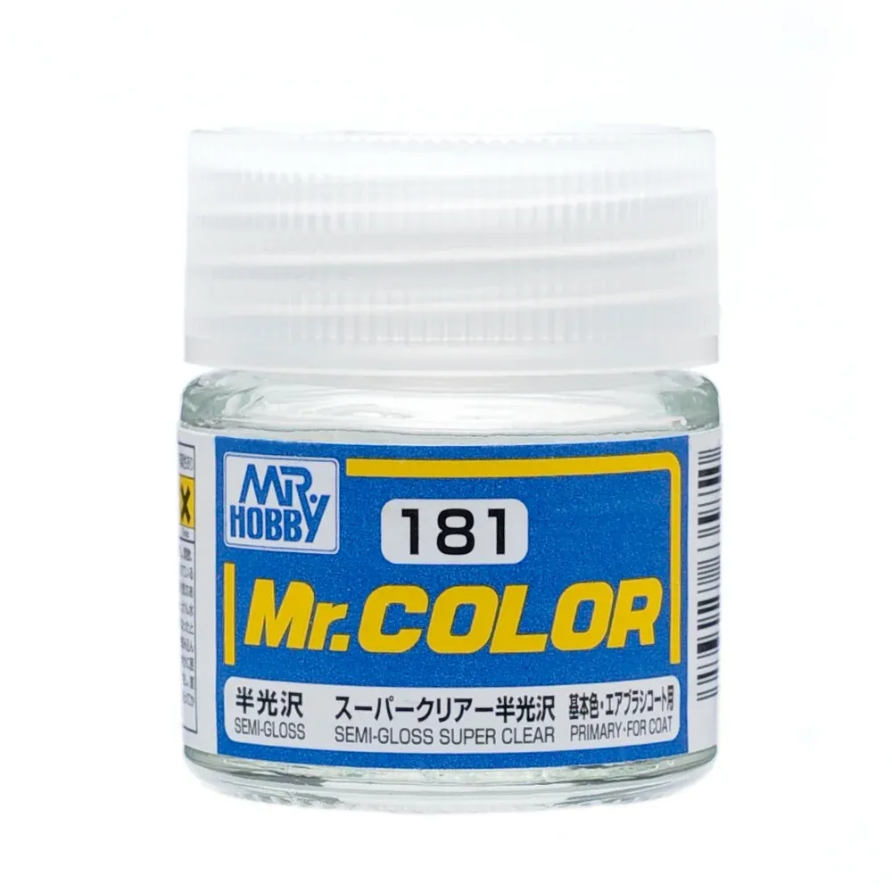 Lahvička pololeského laku Gunze Mr. Color C181 Semi-Gloss Super Clear 10 ml