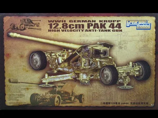 Krabice stavebnice Great Wall Hobby GWHL3526 německý protitankový kanón Krupp 12,8 cm PaK 44 v 1/35 — obrázek 2