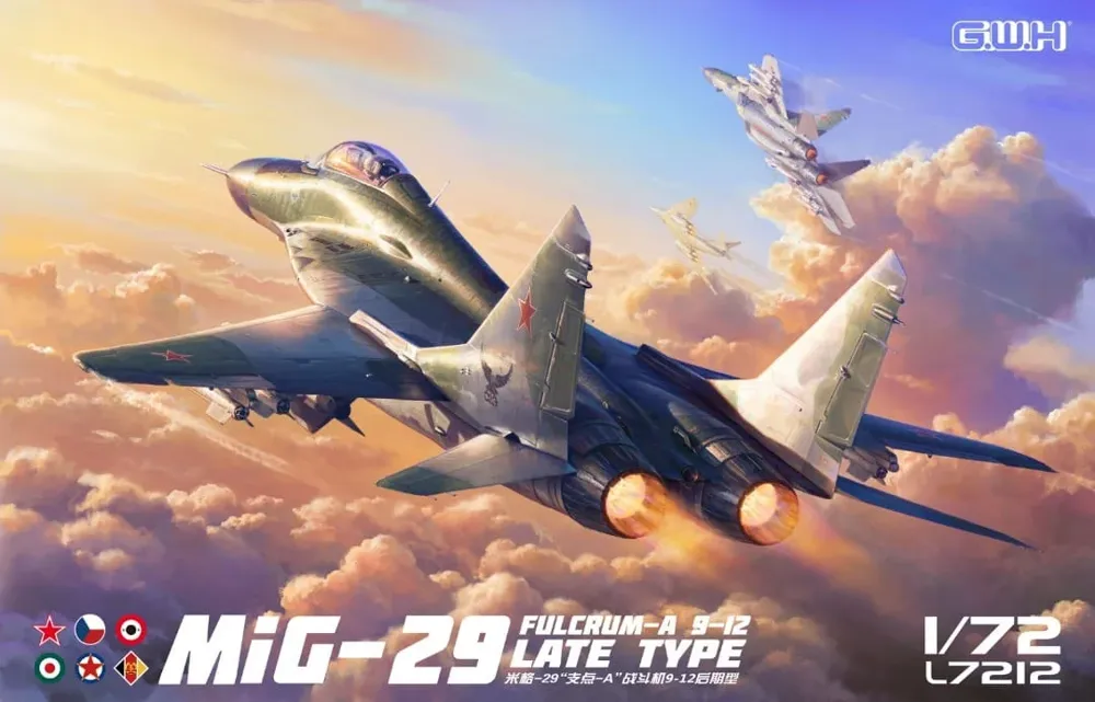 Krabice plastikové stavebnice Great Wall Hobby MiG-29 9-12 Fulcrum-A pozdní verze v měřítku 1/72 — obrázek 2