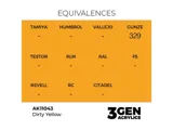 Lahvička akrylové barvy AK Interactive 3GEN AK11043 špinavá žlutá 17 ml — obrázek 2