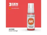 Lahvička akrylové barvy AK Acrylics 3GEN AK11083 mrtvá oranžová Dead Orange 17 ml