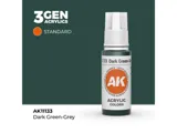 Lahvička akrylové barvy AK Acrylics 3GEN AK11133 tmavá zelenošedá 17 ml