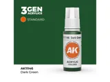 Lahvička akrylové barvy AK Interactive 3GEN AK11146 tmavá zelená 17 ml