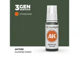 Lahvička akrylové barvy AK Acrylics 3GEN AK11150 Gunship Green 17 ml