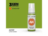 Lahvička akrylové barvy AK Interactive 3GEN AK11137 limetkově zelená Lime Green 17 ml