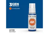 Lahvička akrylové barvy AK Interactive 3GEN AK11185 hvězdná modrá Star Blue 17 ml