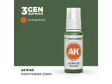 Lahvička akrylové barvy AK Interactive 3GEN AK11149 střední zelená Intermediate Green 17 ml