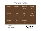 Lahvička akrylové barvy AK Acrylics 3GEN AK11120 bahnitě hnědá Mud Brown 17 ml — obrázek 2