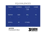 Lahvička akrylové barvy AK Acrylics 3GEN AK11178 fluorescenční modrá 17 ml — obrázek 2