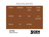 Lahvička akrylové barvy AK Interactive 3GEN AK11102 tmavě hnědá Deep Brown 17 ml — obrázek 2