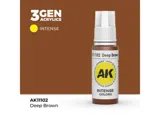 Lahvička akrylové barvy AK Interactive 3GEN AK11102 tmavě hnědá Deep Brown 17 ml