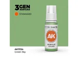 Lahvička akrylové barvy AK Acrylics 3GEN AK11134 zelená obloha Green Sky 17 ml