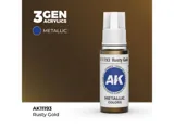 Lahvička akrylové barvy AK Interactive 3GEN AK11193 rezavé zlato 17 ml