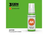 Lahvička akrylové barvy AK Acrylics 3GEN AK11129 fluorescenční zelená 17 ml
