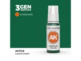 Lahvička akrylové barvy AK Acrylics 3GEN AK11145 Lizard Green ještěrčí zelená 17 ml