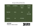 Lahvička akrylové barvy AK Interactive 3GEN AK11148 středně olivová zelená 17 ml — obrázek 2
