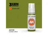 Lahvička akrylové barvy AK Acrylics 3GEN AK11139 zlatavá olivová 17 ml