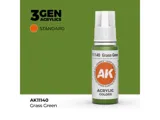 Lahvička akrylové barvy AK Interactive 3GEN AK11140 travnatá zelená 17 ml
