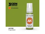 Lahvička akrylové barvy AK Interactive 3GEN AK11136 žabí zelená Frog Green 17 ml