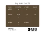 Lahvička akrylové barvy AK Interactive 3GEN AK11125 šedohnědá Grey-brown 17 ml — obrázek 2