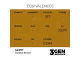 Lahvička akrylové barvy AK Interactive 3GEN AK11117 zlatavě hnědá Golden Brown 17 ml — obrázek 2