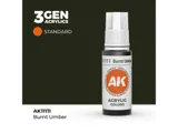 Lahvička akrylové barvy AK Interactive 3GEN AK11111 pálená umbra Burnt Umber 17 ml