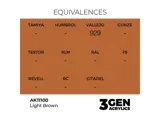Lahvička akrylové barvy AK Interactive 3GEN AK11100 světle hnědá Light Brown 17 ml — obrázek 2