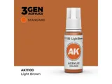 Lahvička akrylové barvy AK Interactive 3GEN AK11100 světle hnědá Light Brown 17 ml