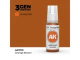 Lahvička akrylové barvy AK Interactive 3GEN AK11101 oranžově hnědá 17 ml