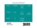 Lahvička akrylové barvy AK Acrylics 3GEN AK11169 modrozelená Blue-green 17 ml — obrázek 2