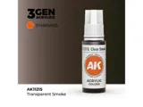 Lahvička akrylové barvy AK Interactive 3GEN AK11215 transparentní kouřová Clear Smoke 17 ml