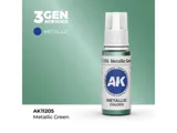 Lahvička akrylové barvy AK Acrylics 3GEN AK11205 metalická zelená 17 ml