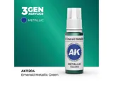 Lahvička akrylové barvy AK Acrylics 3GEN AK11204 smaragdově zelená metalická 17 ml