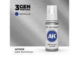 Lahvička akrylové barvy AK Interactive 3GEN AK11208 tmavý hliník 17 ml