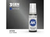 Lahvička akrylové barvy AK Interactive 3GEN AK11212 kovově šedá Gun Metal 17 ml